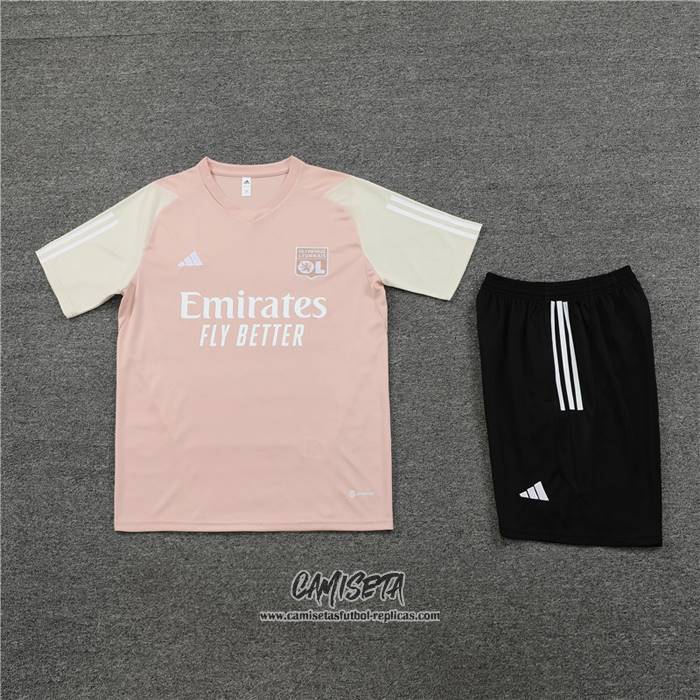 Chandal del Lyon 2023-2024 Manga Corta Rosa - Pantalon Corto